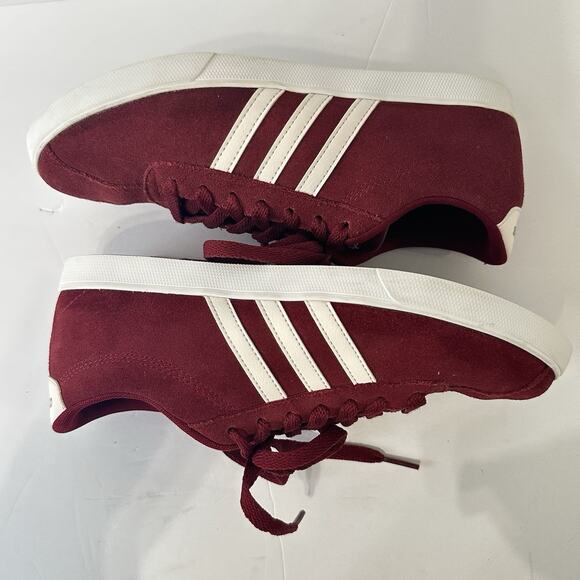 adidas Neo Courtset Sneakers size US 8.5 Red Suede White Stripes - Picture 3 of 8
